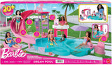 Barbie Dream Pool Playset avec six aires de jeu dont un toboggan et un jacuzzi, plus plus de 20 accessoires tels qu'un animal de compagnie, des bouées et plus encore, JKG83
