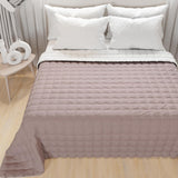 PETTI Artigiani Italiani - Couvre-lit simple, couvre-lit double face, couvre-lit à ressorts, bleu nuit, blanc, 100% Made in Italy
