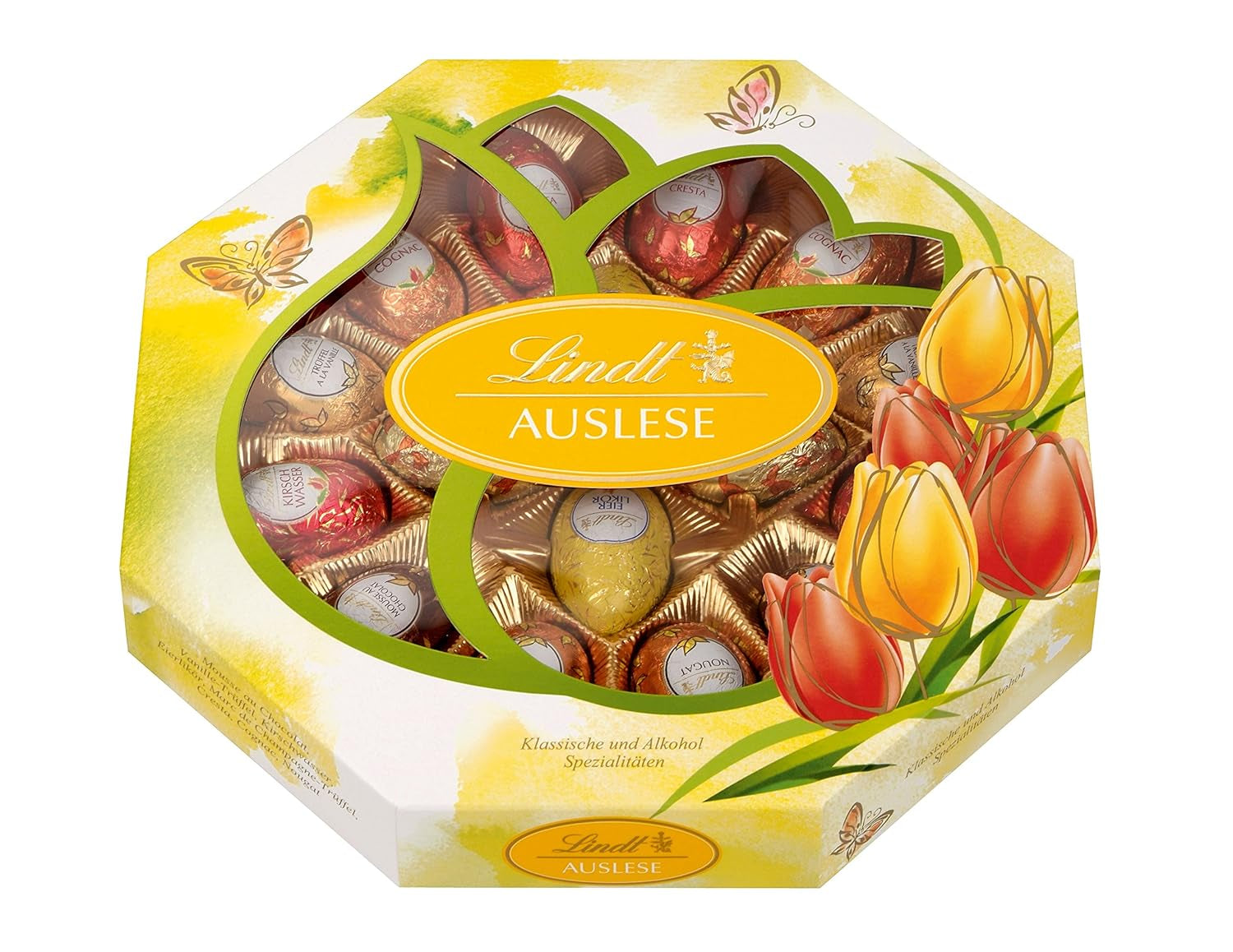 Oeufs Sélection Chocolat | 288g | 2 x œufs à crête et truffes au chocolat | 3x90g | Les plus belles truffes au Marc de Champagne au chocolat blanc | Chocolat de Pâques | Cadeau de chocolat