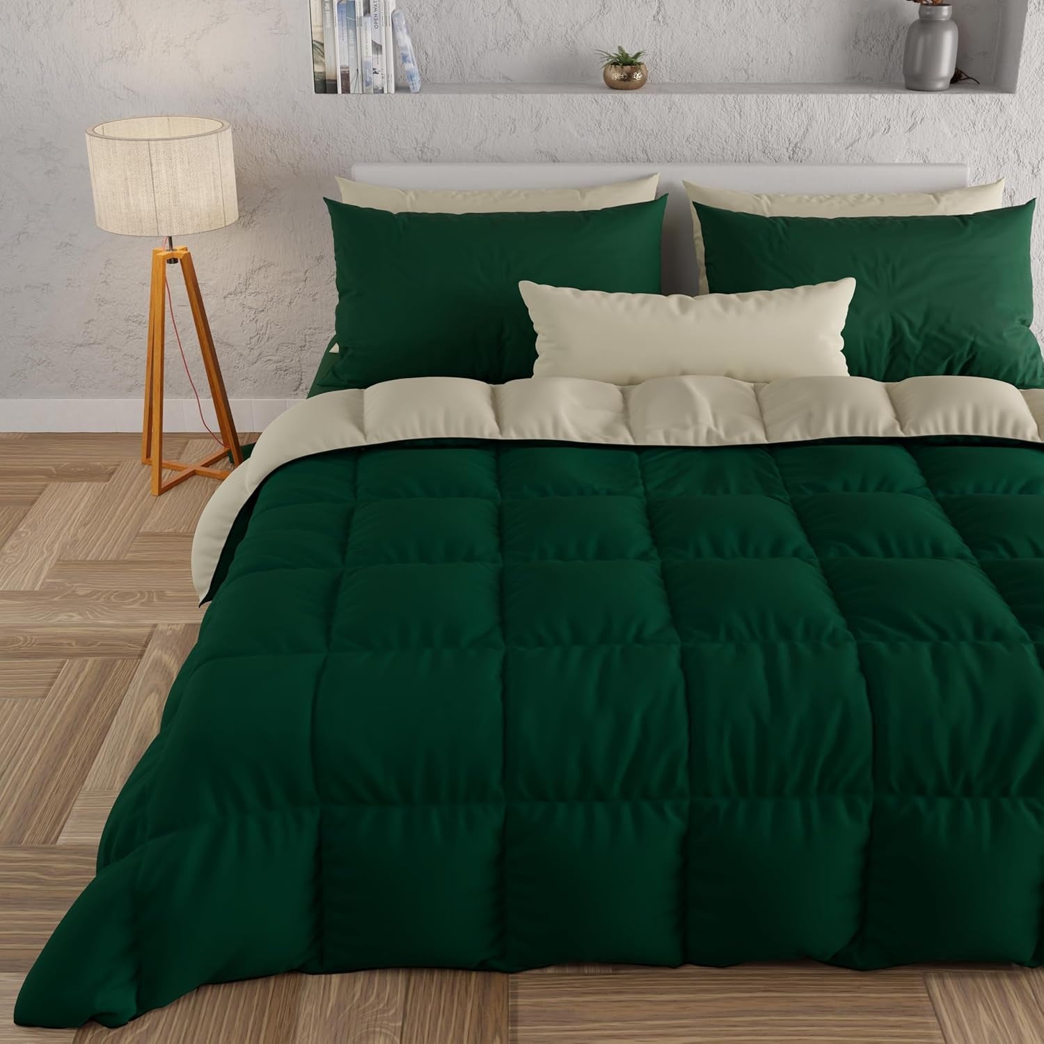 PETTI Artigiani Italiani - Couette d'hiver pour lit double, maxi, monochrome, double face, blanc, gris, 100% Made in Italy Couettes et couettes Naty Shop Greetings Taille du lit 170-180X200 : [Couette 260 X 270 Cm]