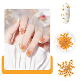 Nail Art Flowers Set Décoration - Gelnägel Zubehör 3 Farben (Orange, Blassrosa, Rose), Nail Art Aufkleber Trockene Blumen Kit Getrocknete Blumen Zubehör Set DIY Nageldekoration