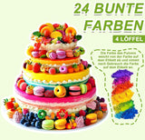 Colorant alimentaire en poudre – 24 colorants alimentaires hautement concentrés, colorants alimentaires vibrants pour gâteaux, macarons, fondants, pâtisseries, glaçages, crème au beurre, biscuits – 2 g (chacun)