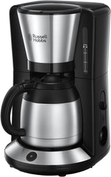 Cafetière Russell Hobbs [Pomme de douche pour une extraction et un arôme optimaux] Adventure (1 à 8 tasses, carafe thermique 1,0 L, arrêt automatique, système anti-goutte, 1100 W) Cafetière à filtre 24020-56