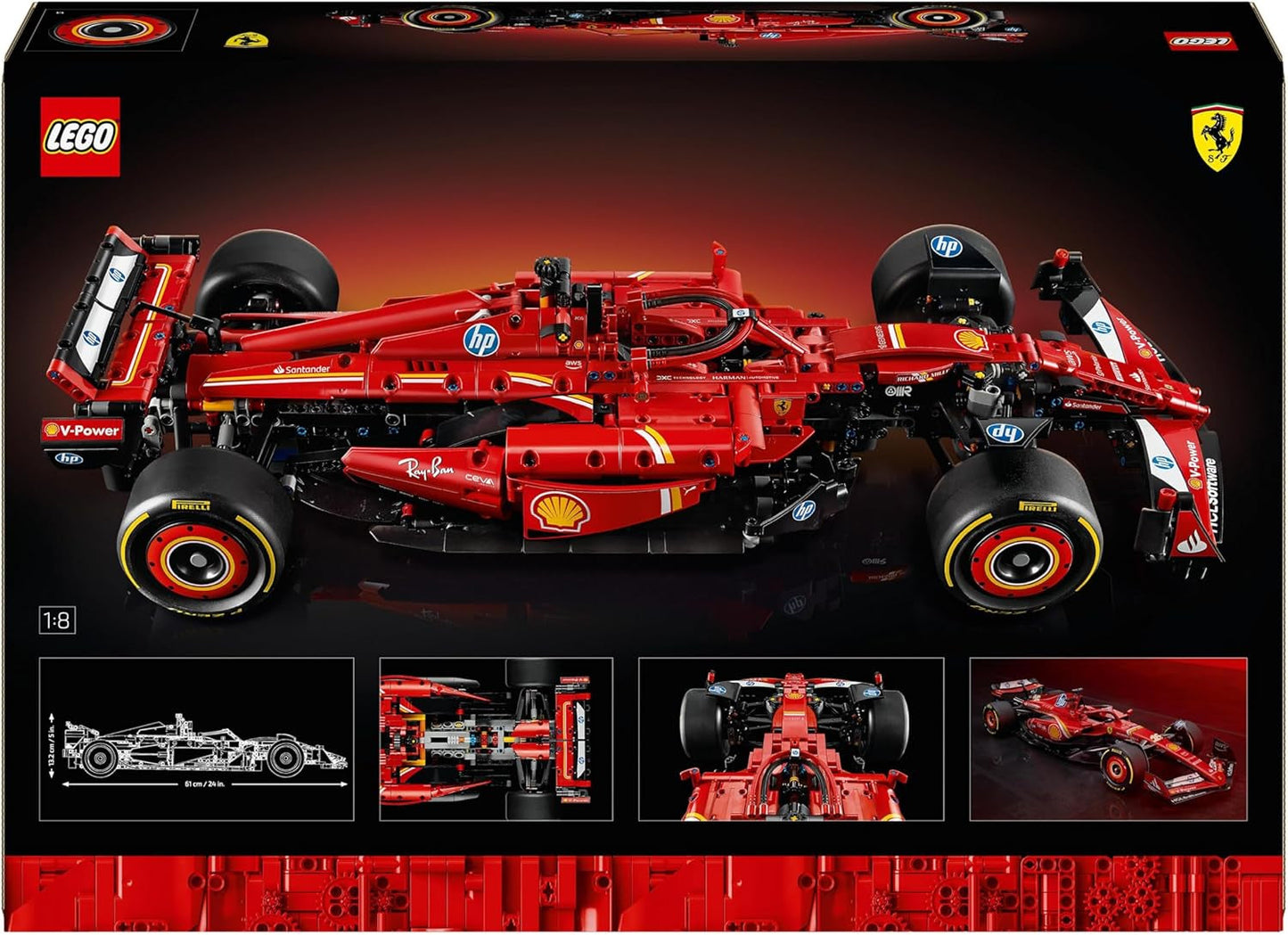 LEGO Technic Ferrari SF-24 F1 Race Car - Modèle réduit de voiture pour adultes - Ensemble de collection Formule 1 - Moteur V6, boîte de vitesses, direction et DRS à l'échelle 1:8 - Cadeau pour les fans de sports mécaniques et de voitures de course 42207 Jeux de construction Beuche den LEGO-Store