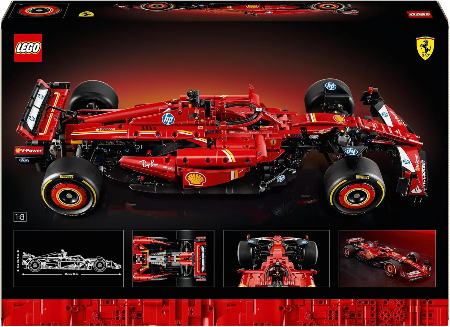 LEGO Technic Ferrari SF-24 F1 Race Car - Modèle réduit de voiture pour adultes - Ensemble de collection Formule 1 - Moteur V6, boîte de vitesses, direction et DRS à l'échelle 1:8 - Cadeau pour les fans de sports mécaniques et de voitures de course 42207 Jeux de construction Beuche den LEGO-Store