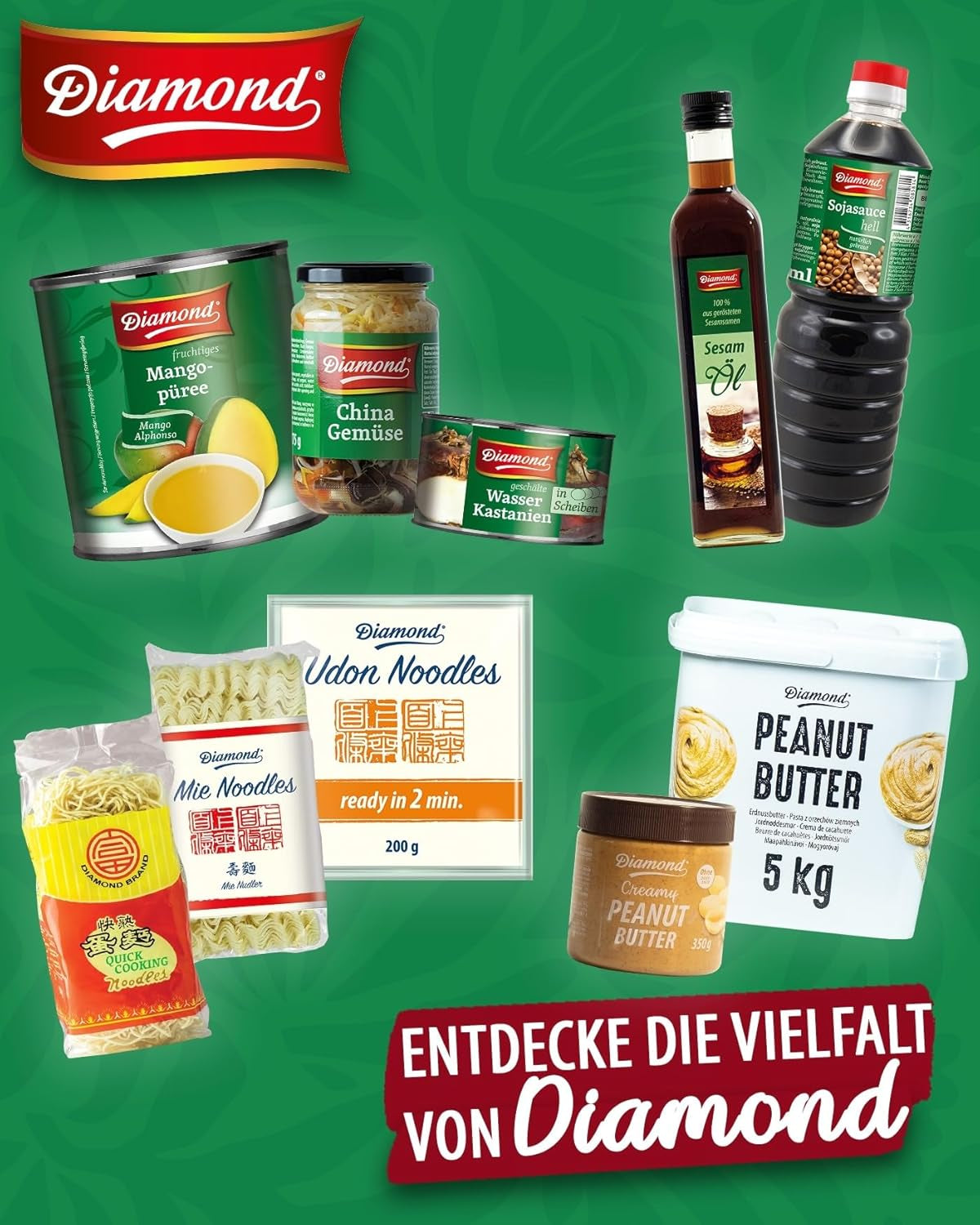 Nouilles en verre DIAMOND, nouilles courtes en verre à l'amidon de haricot mungo, naturellement végétaliennes et sans gluten - 1 x 5 kg