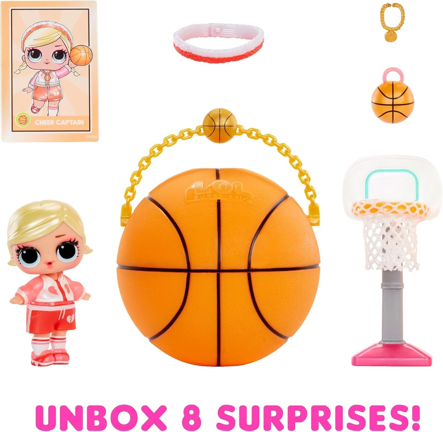 Mdr Surprise ! Collection All-Star Sports Vault Tots – Comprend 1 poupée, un emballage blindé, 12 poupées à collectionner, 8 accessoires de déballage, idéal pour les 4 ans et plus, rose