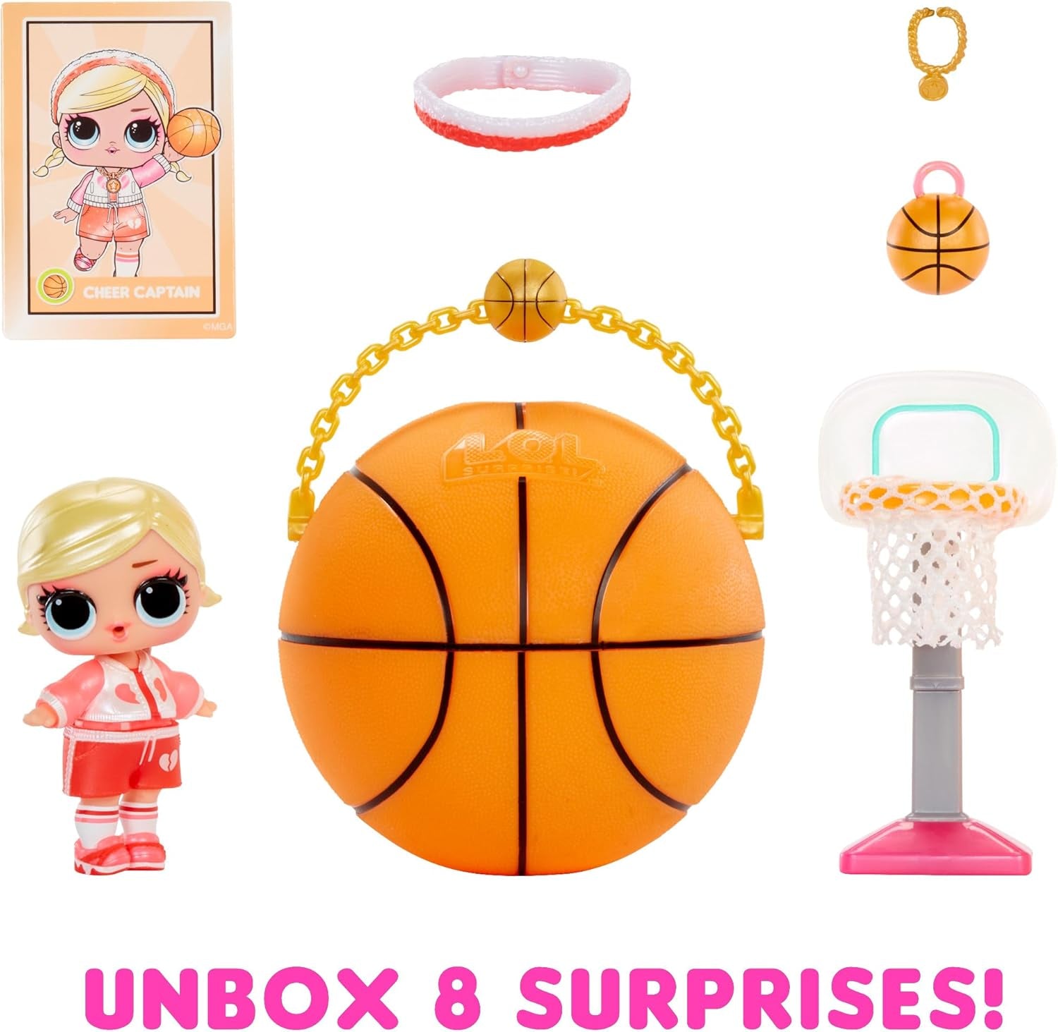 Mdr Surprise ! Collection All-Star Sports Vault Tots – Comprend 1 poupée, un emballage blindé, 12 poupées à collectionner, 8 accessoires de déballage, idéal pour les 4 ans et plus, rose