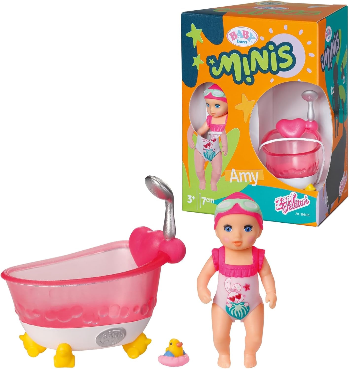 Ensemble de jeu BABY born Minis avec poupée Minis Amy et Duck, 906101 Zapf Creation