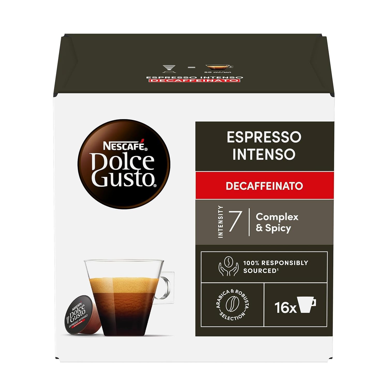 Nescafé Dolce Gusto Café Dolce Gusto Espresso Intenso Desc. | Nestlé Pack 3 Kisten Mit 18 Kapseln,Die Jewells 16 Einheit(3er Pack)