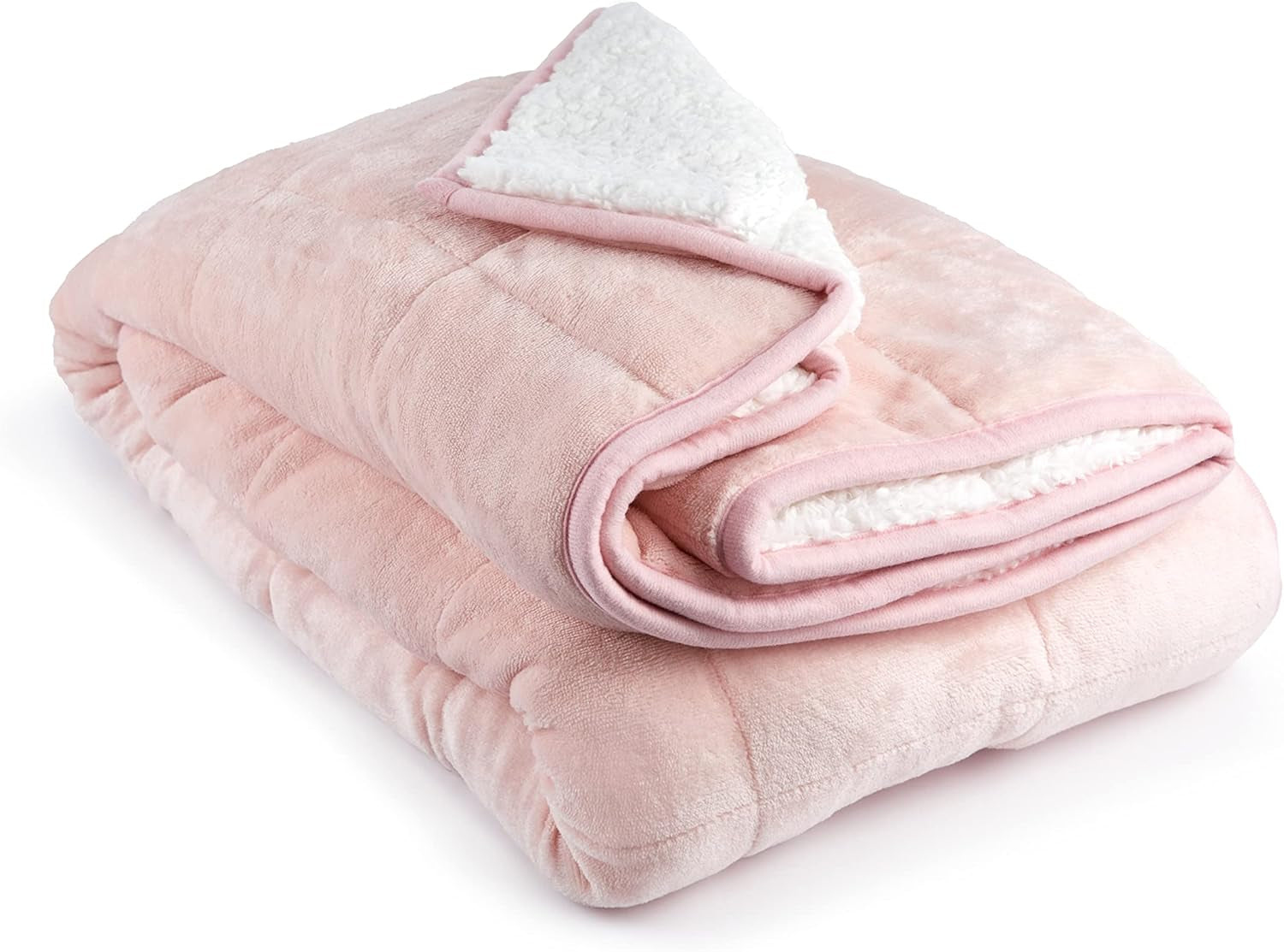 Couverture Sherpa lestée Emma Barclay, 127 x 152 cm, rose poudré Emma Barclay Lits et couvertures rose poudré 50 x 60 po (127 x 152 cm)