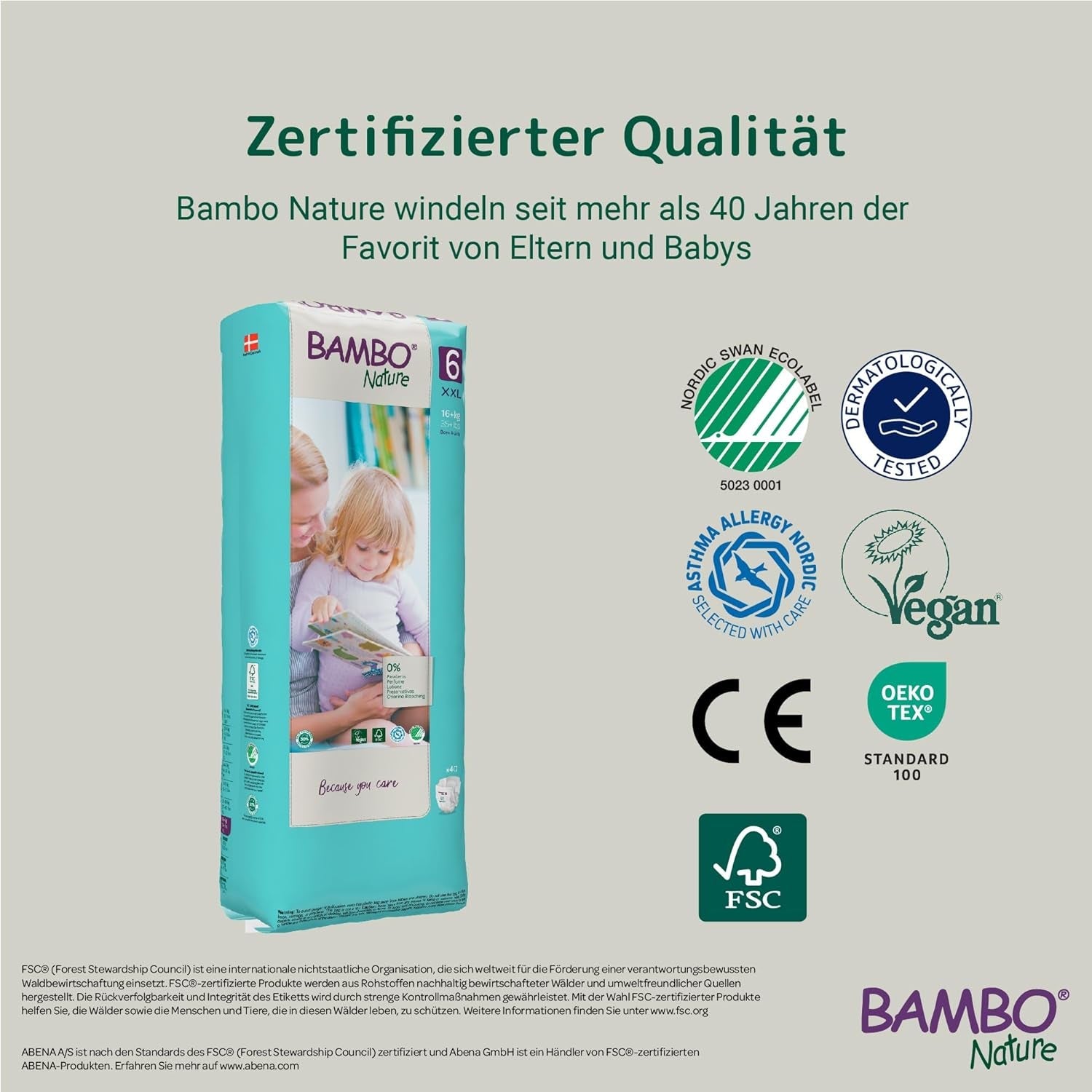 Couches Bambo Nature Premium Eco, taille 6, 1,63 kg