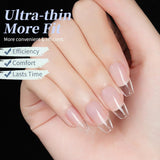Ongles artificiels courts 500 pièces bouts d'ongles à couverture complète en gel souple pour ongles en gel 12 tailles bouts d'ongles pré-polis pour ongles en gel Ongles artificiels courts Extensions d'ongles de cercueil avec boîte