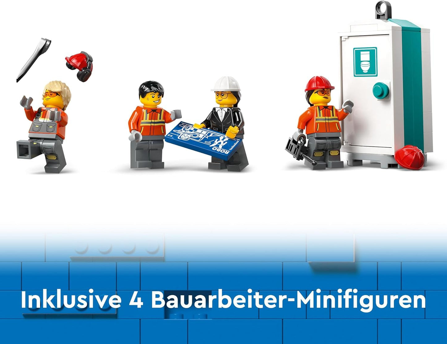 Grue de construction mobile LEGO City, jouet de construction pour garçons et filles, cadeau créatif pour enfants, bras long extensible, 4 figurines d'ouvriers de la construction pour jeu de rôle 60409 Besuche den LEGO-Store