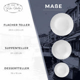 Service de table pour 6 à 18 pièces – Service de table en verre opale – Service de table blanc – Service de bol et d'assiettes – Vaisselle moderne – Assiettes – Service de table – Service de table pour 6 personnes