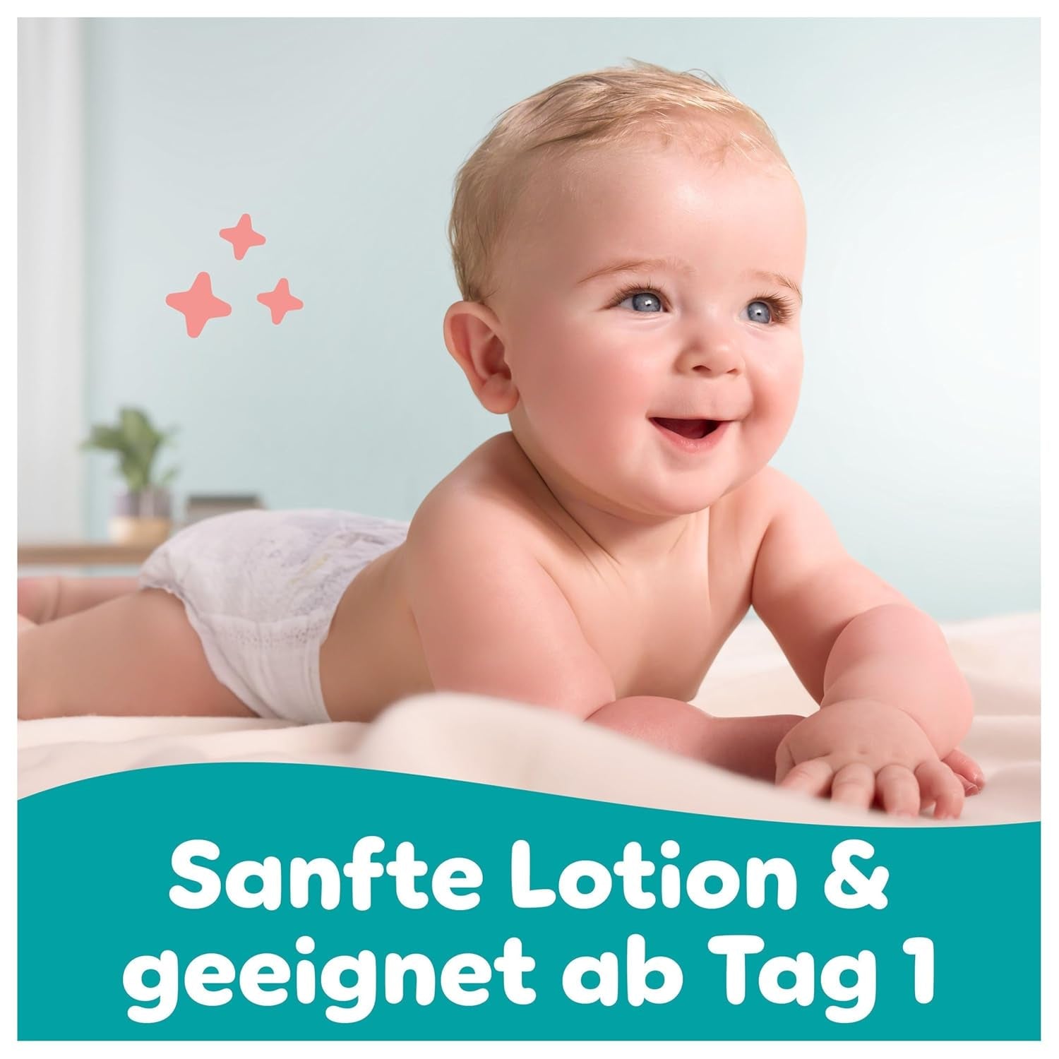 Lingettes humides Pampers Sensitive, 6 paquets de 80 lingettes = 480 lingettes, non parfumées, pour un nettoyage doux et doux