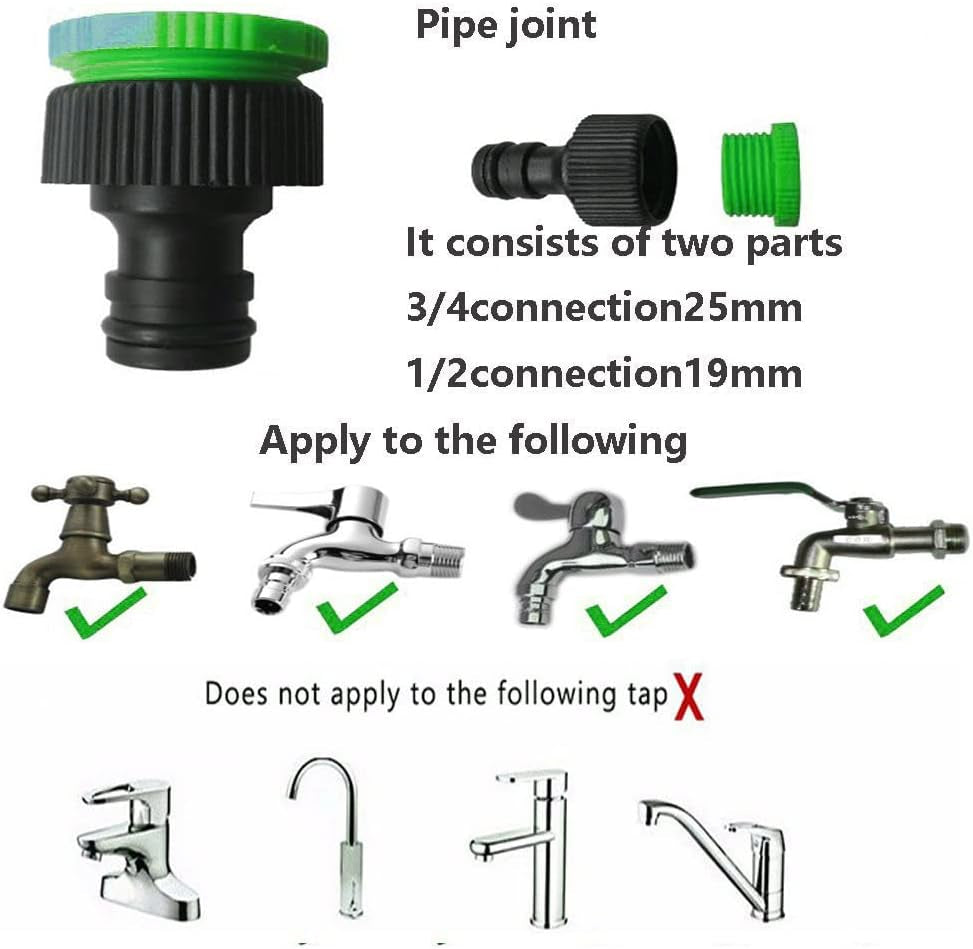 Tuyau d'arrosage extensible de 30 m, tuyau d'eau flexible de 100 pieds avec buse de pulvérisation à 8 jets, tuyau robuste rétractable étanche avec connecteurs 3/4" et 1/2" (30 m, vert)