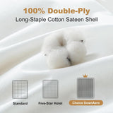 Couette en duvet d'oie Downaero™ pour lits king size, 100 % coton égyptien satiné, pouvoir gonflant de 900, chaleur moyenne, toutes saisons, blanc Naty Shop Couettes et couettes