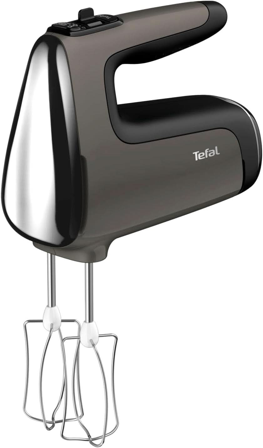 Tefal HT650E Power Mix Silence Batteur à main | 600 watts | Contrôleur de vitesse variable | Fonction Turbo et Auswurf | Moteur de loisirs extrêmes | Incl. 2 Rührbesen et 2 Knethaken | Blé Cuisine Naty Shop Single