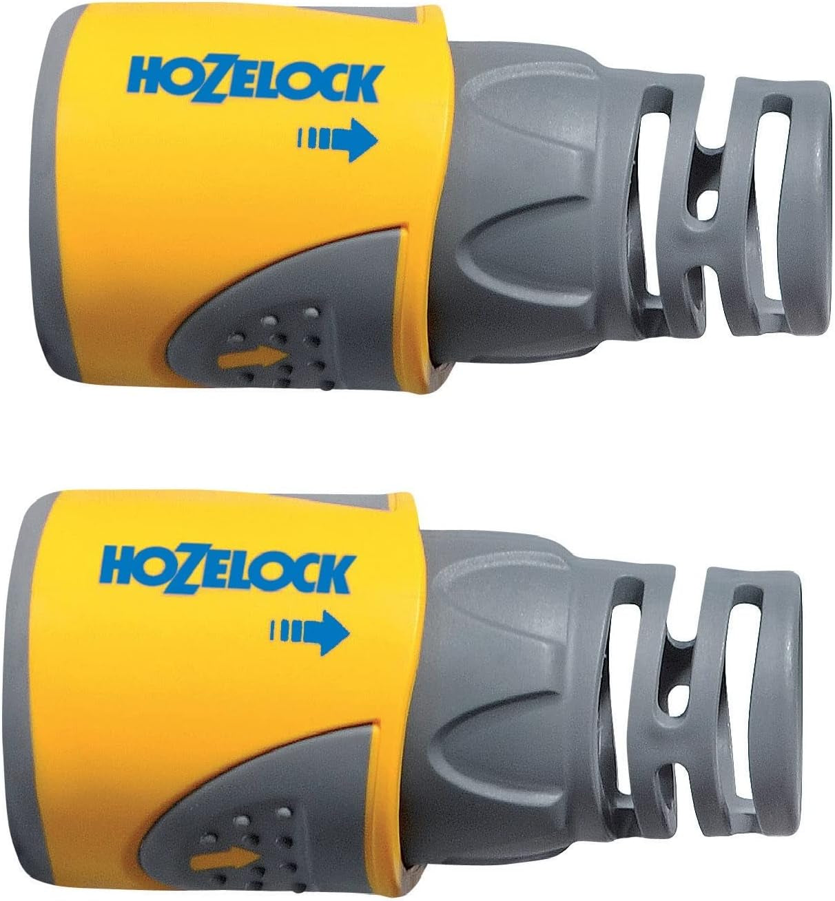 HOZELOCK - 2 Raccords de Tuyau Plus Ø 12,5 mm - 15 mm (1/2"- 5/8") Soft Touch : Raccord de tuyau étanche, antidérapant, flexible et allongé qui empêche la torsion et les gouttes [2050P0025]
