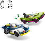 LEGO City Car Chase avec voiture de police et muscle car, train jouet avec 2 voitures de course, cadeau de police pour enfants, garçons et filles à partir de 6 ans, set avec policier et figurines Ganovin 60415 Jeux de construction Besuche den LEGO-Store