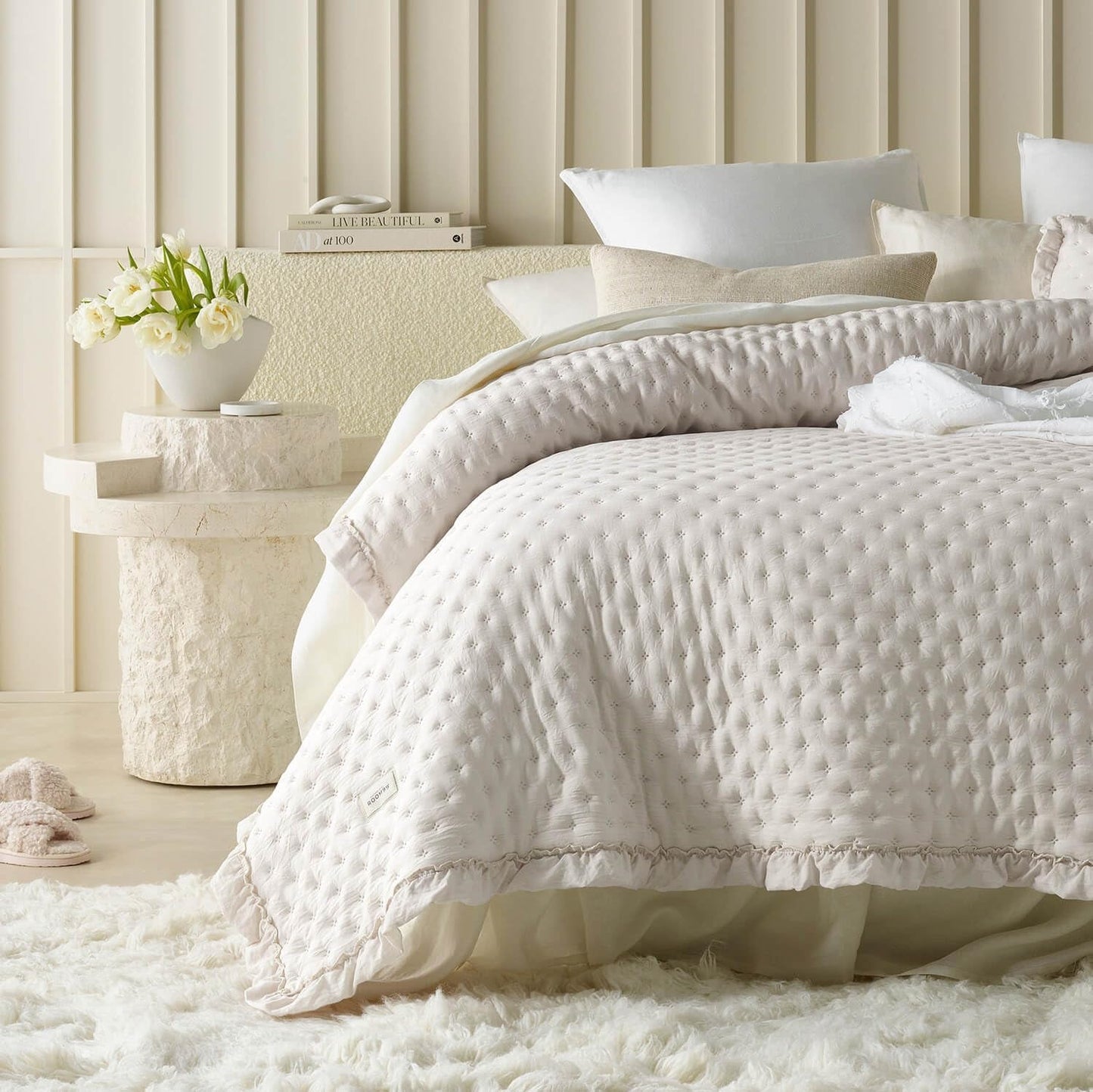 Molly Couvre-lit élégant en rose poudré 170 X 210 cm Couvre-lit polyvalent comme couvre-lit ou canapé Jeté pour lit et canapé Style couverture Idéal comme couvre-lit Lits et couvertures Besuche den ROOM99-Store Beige 220X240