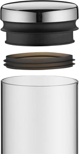 WMF Depot Bocal de Conservation en Verre 1 L, Hauteur 21,5 cm, Bocal de Conservation avec Couvercle, Récipient à Grains de Café, Pot de Céréales, Bocal de Conservation des Aliments avec Large Ouverture de Remplissage (Lot de 4) Boîtes de Conservation des Aliments Naty Shop