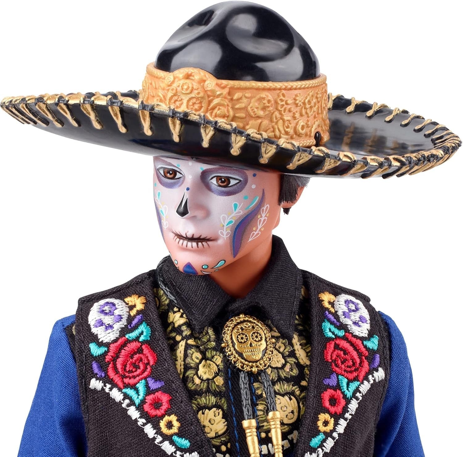 Ken Barbie 2022 Día De Muertos Poupée avec chemise, gilet et sombrero, peinture pour le visage Calavera, cadeau pour les collectionneurs