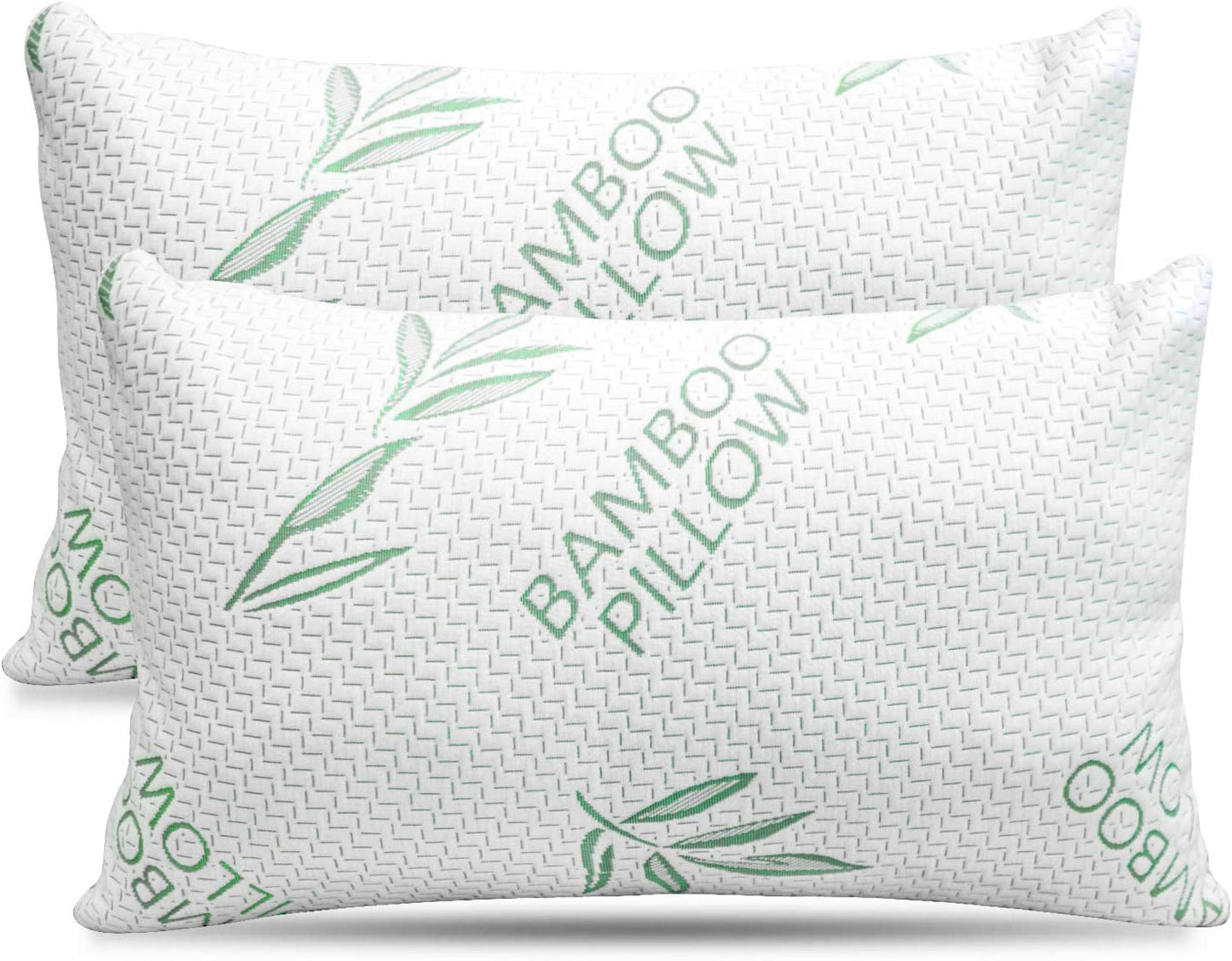 Lot de 2 oreillers en bambou King Size – Oreiller de lit réglable en mousse à mémoire de forme déchiquetée – Dos, ventre, dormeur latéral, housse amovible, alternative rafraîchissante au duvet d'hôtel, King (lot de 2) Naty Shop Oreillers standard Titre par défaut