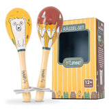 HEJ LØNNE lot de 2 cloches en bois - Maracas pour enfants - instrument de musique en bois pour favoriser la motricité, la coordination et le comportement social - cloche en bois pour enfants - jouet pour enfants Jucarii Bebe Naty Shop Titre par défaut
