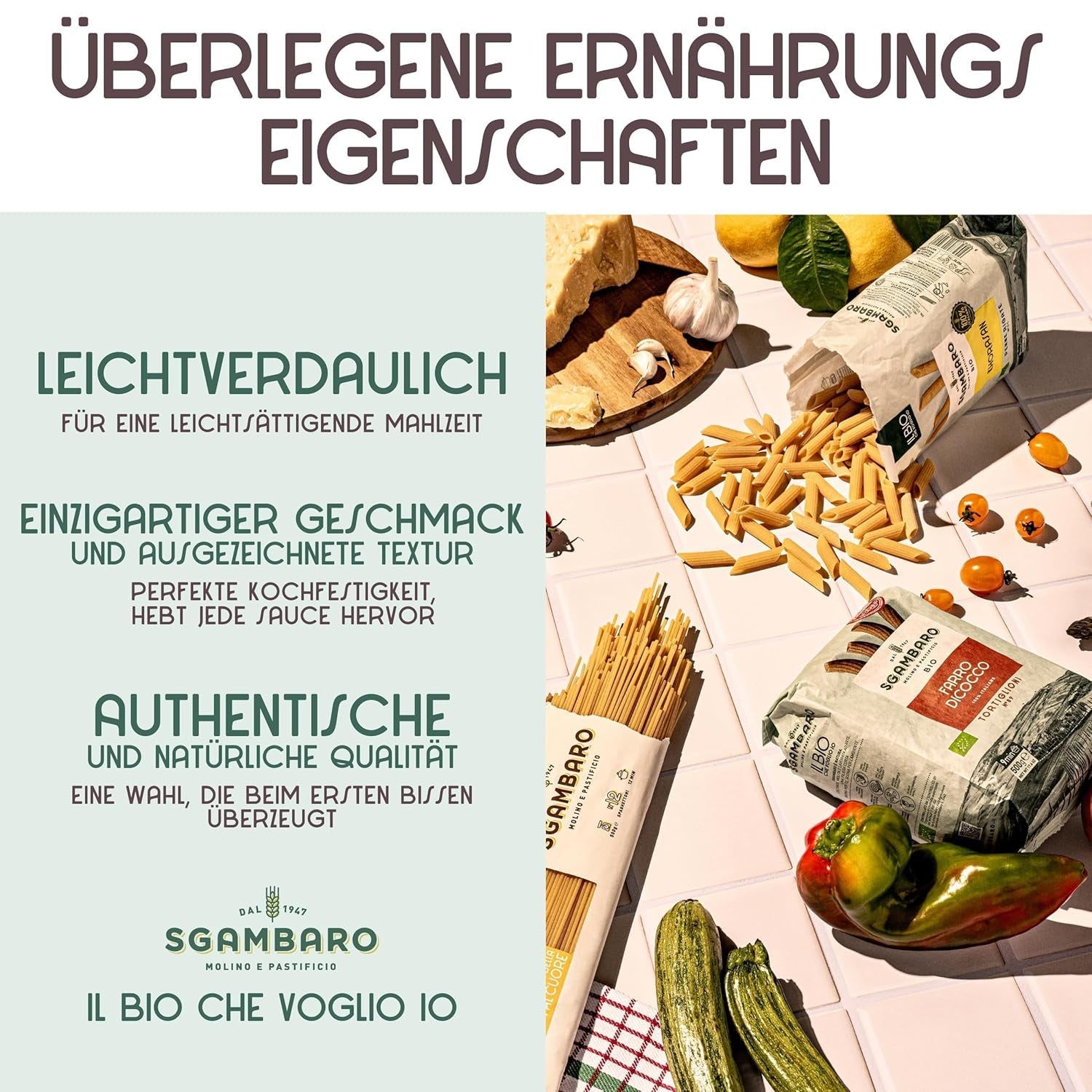 Pâtes spaghetti bio no. 5 - 500g de blé Khorasan – Blé ancien, riche en protéines, cultivé 100% italien – Polyvalent en cuisine et riche en nutriments