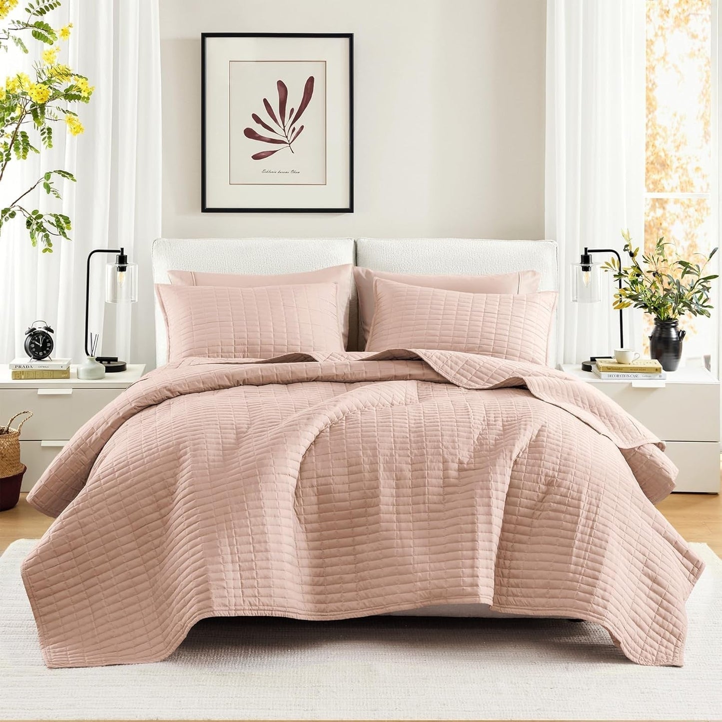 Comfort Spaces Kienna Parure de lit d'été de luxe à double couture, légère, douce, toute l'année, taie d'oreiller assortie, blanche, couverture pour lits king size (264,2 x 228,6 cm), couettes et couettes Naty Shop rouge Full/Queen (228,6 x 228,6 cm)