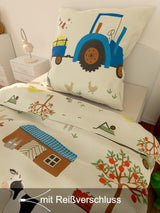 Skybrands Kinder Bettwäsche Tiere 135X200 Bauernhof Kinderbettwäsche Bagger Traktor Baumwolle Kinderbettwäsche 2Tgl. Pour les jeunes et les filles Naty Shop