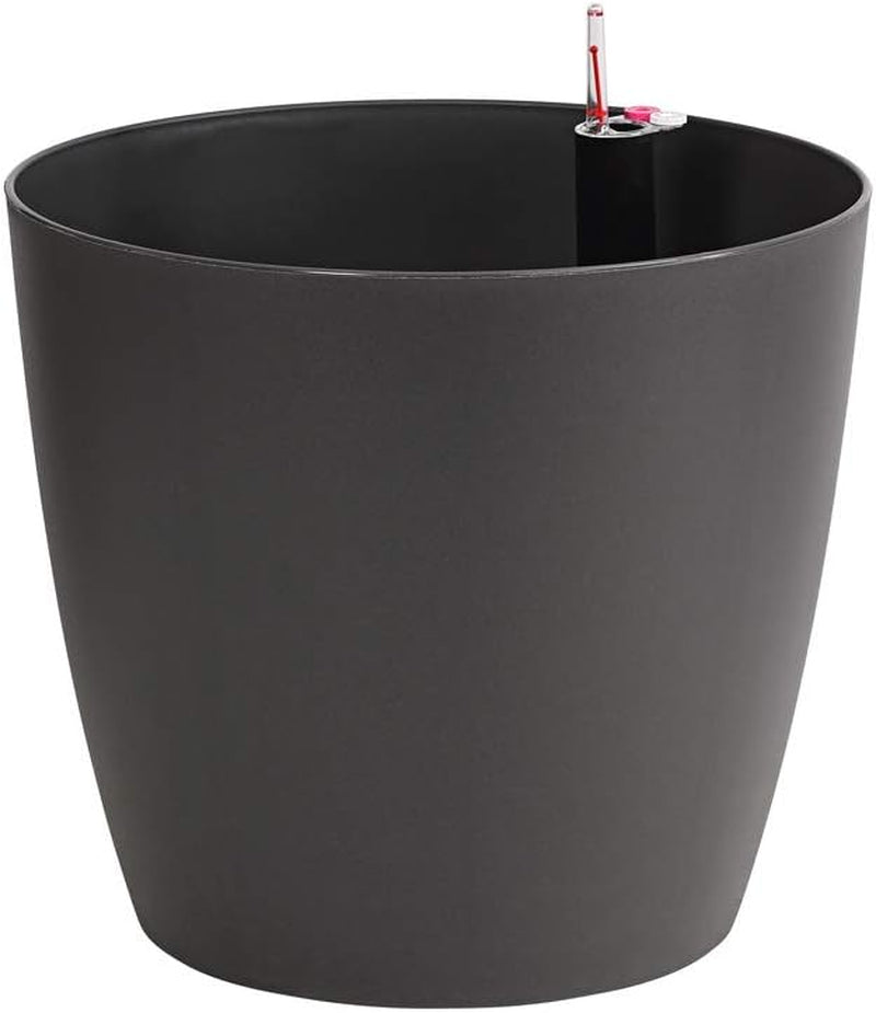 Dehner Mila pot de fleur avec système d'arrosage automatique, Ø 30 cm, hauteur 26 cm, plastique, blanc