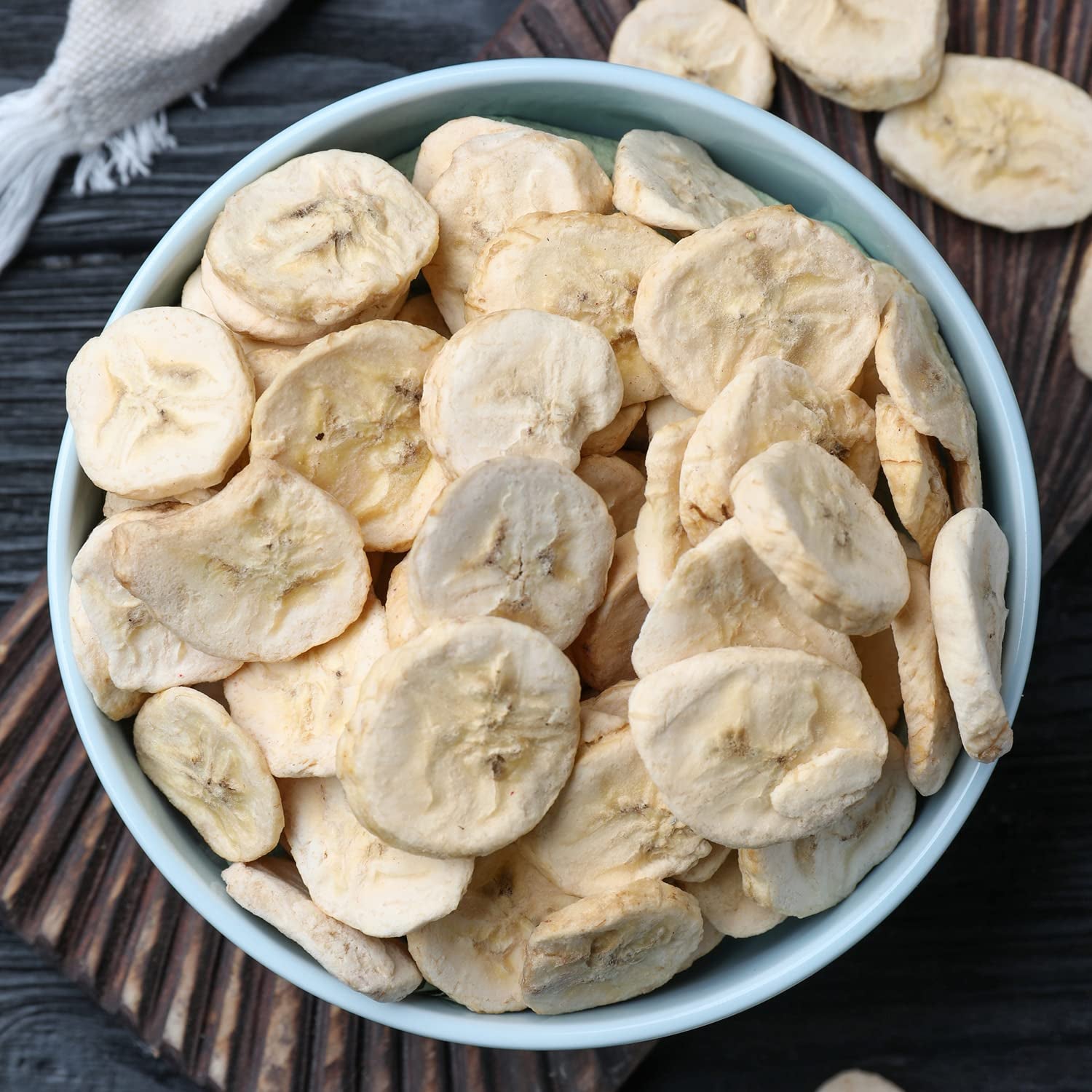 Tranches de banane lyophilisées 100g - chips de banane lyophilisées - fruits secs lyophilisés - tranches de banane séchées pour décoration, snacks, smoothies et desserts Produits déshydratés Naty Shop