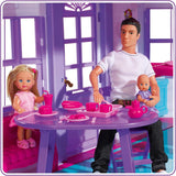 Simba 104661996 - Steffi Love Dreamhouse, grande maison de jeu, 4 pièces, sans marionnettes, 84 cm de haut, deux étages, cloche fonctionnelle, maisons de poupées pliables Naty Shop