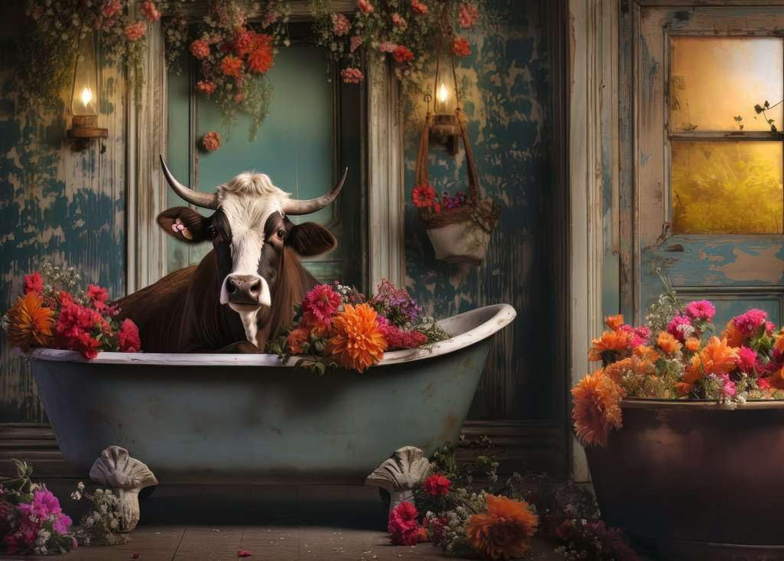 Ravensburger Puzzle 12000782 - Vache dans la baignoire - Puzzle 1000 pièces pour adultes et enfants à partir de 14 ans, Puzzle Naty Shop