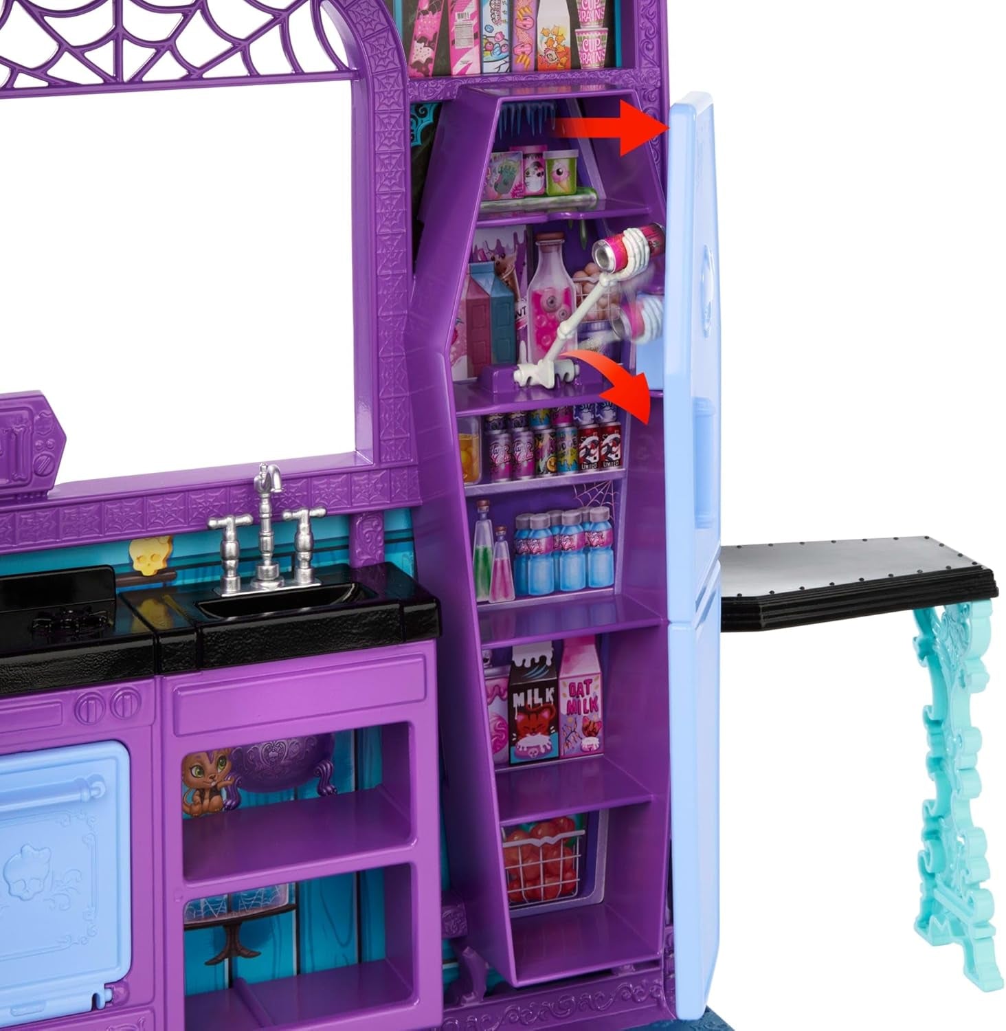 Monster High Buh-tique Hotel Dollhouse, ensemble de jeu pliable avec des surprises effrayantes dans chaque pièce et plus de 13 ensembles de jeu, y compris des meubles et des accessoires, JBF16