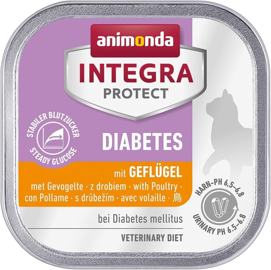 animonda INTEGRA PROTECT Diabetes with Volaille (16 x 100 g), nourriture humide pour chat diabétique, nourriture diététique pour chat diabétique, nourriture humide sans sucre