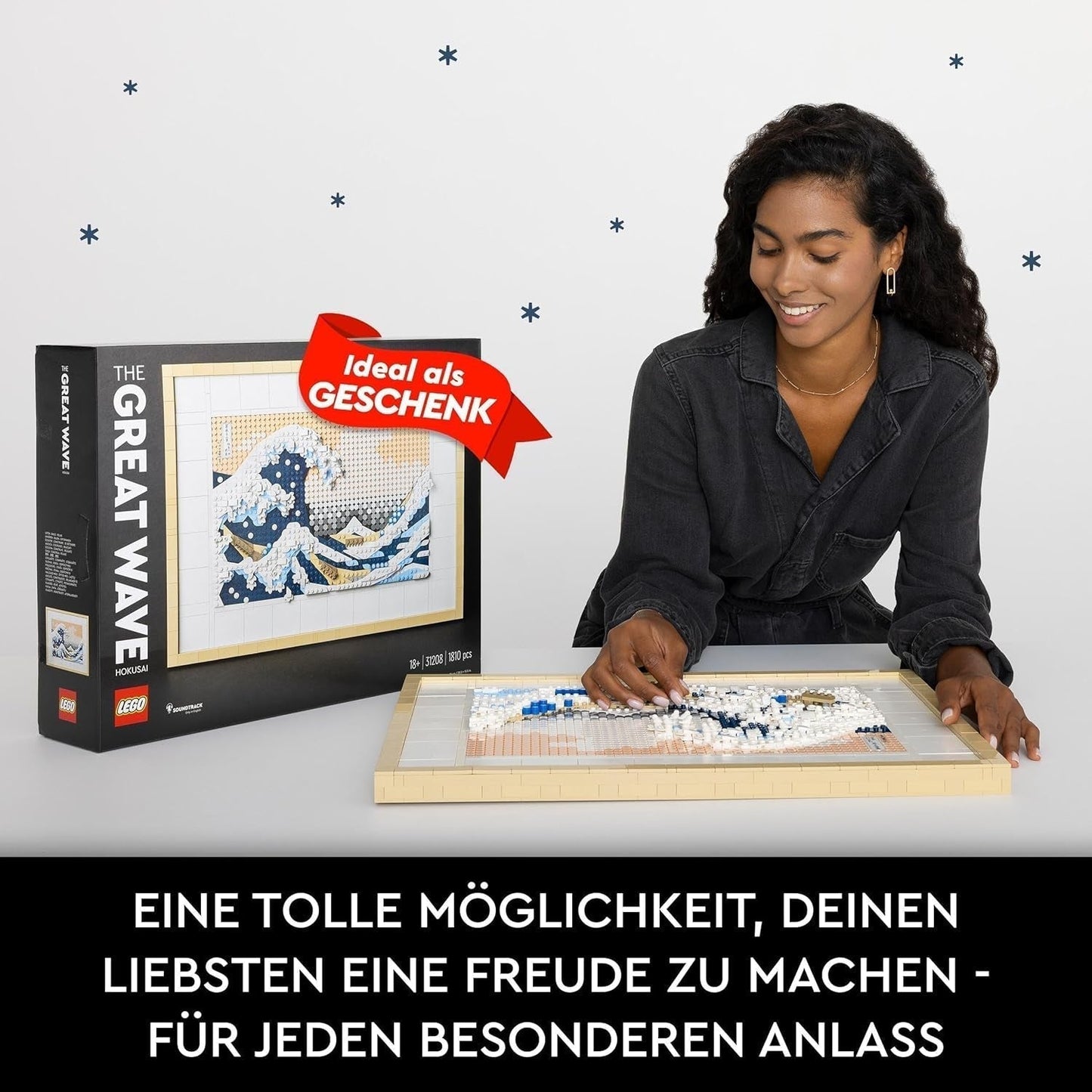 LEGO 31208 Art Hokusai - La Grande Vague Décorations murales japonaises 3D Ensemble d'artisanat Toile océan encadrée Loisirs pour adultes DYI Décorations de bureau à domicile Kits de construction Besuche an LEGO-Store