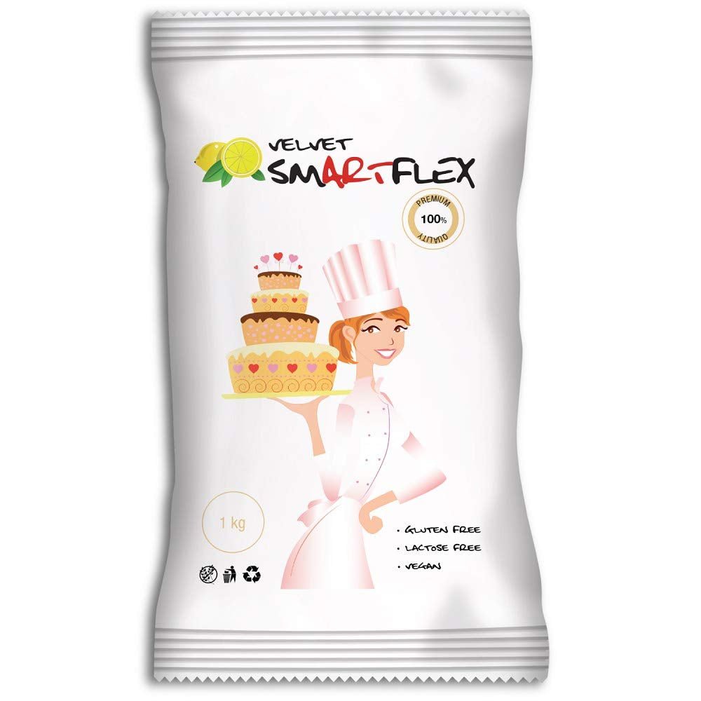 Fondant White Velvet au goût de citron, 250g pâte à sucre Naty Shop Default Title