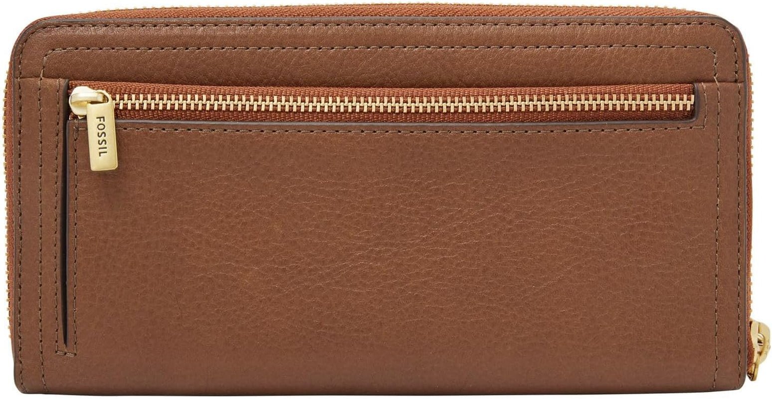 Montre Fossil Logan RFID Zip Around Clutch portefeuille 19,7 cm L x 1,9 cm l x 10,2 cm H Sacs pour femmes Naty Shop