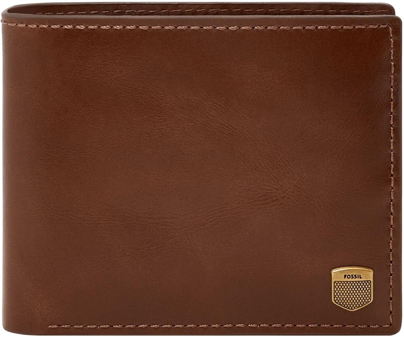 Fossil Hommes Hayes Card Case Bifold Portefeuille Hommes Naty Shop Caramel Brown