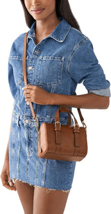 Fossil Women's Carlie Leather Mini Satchel Purse Sac à main pour femme Sacs Femme Naty Shop