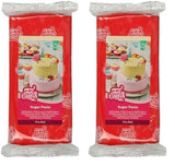 Fondant laminé FunCakes Fire Red : facile à utiliser, lisse, flexible, doux et pliable, parfait pour la décoration de gâteaux, Halal, casher et sans gluten 1 kg (1 paquet) Naty Shop Fire Red Sugar Paste 1 kg (2 paquets)