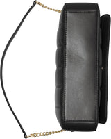 DKNY Sac à bandoulière à rabat pour femme, noir/jaune Naty Shop Sacs