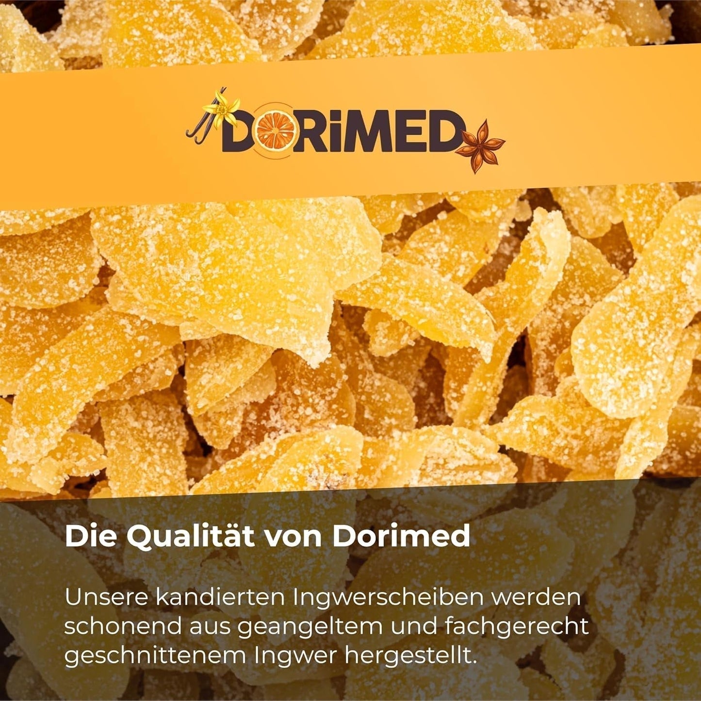 Gingembre confit en morceaux 1 kg | Fruits secs déshydratés Tranches de gingembre glacées | Gingembre confit tranché | Feuilles séchées sucrées | IDÉAL pour les recettes | Végétariens et végétaliens. Produits déshydratés Naty Shop