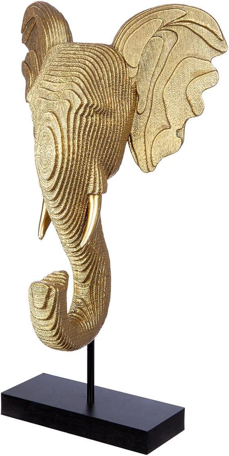 GILDE Deko große Figur Skulptur XXL - sculpture décorative argentée en aluminium couleur : argent - décoration de salon cadeau d'anniversaire hauteur 114 cm Statuettes et sculptures Naty Shop Or, noir Hauteur 46 cm