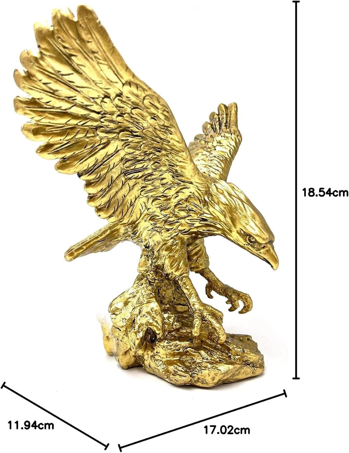 Statue d'ornements en résine d'aigle royal, sculpture d'aigle royal moderne, décoration de bureau à domicile, décoration de bureau (doré 1) Statuettes et sculptures Naty Shop