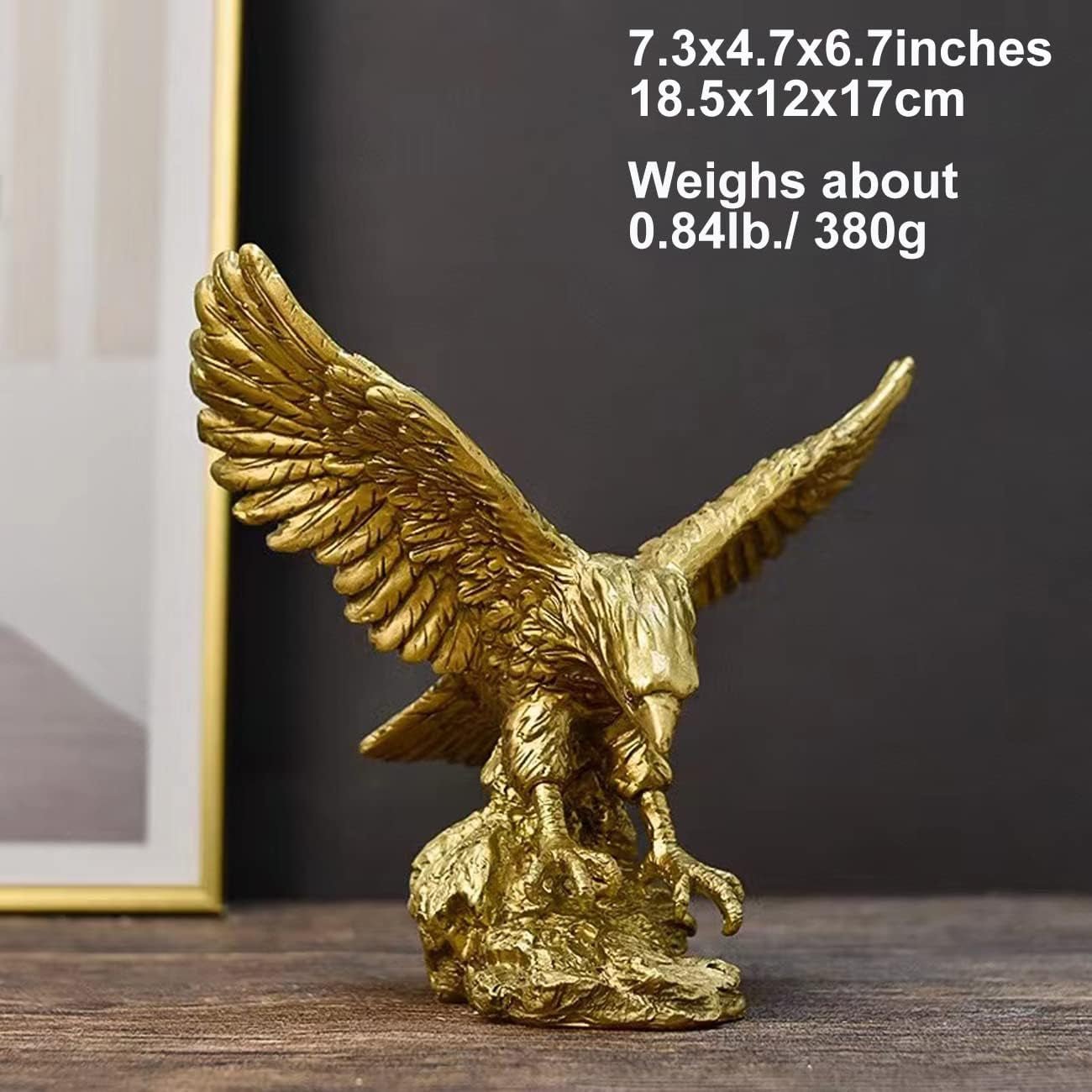Statue d'ornements en résine d'aigle royal, sculpture d'aigle royal moderne, décoration de bureau à domicile, décoration de bureau (doré 1) Statuettes et sculptures Naty Shop